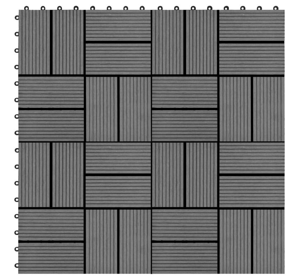 Teppichboden Terrassenfliesen 11 Stück WPC 30 x 30 cm 1 qm Grau, vidaXL von vidaXL