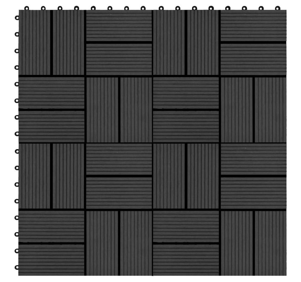 Teppichboden Terrassenfliesen 11 Stück WPC 30 x 30 cm 1 qm Schwarz, vidaXL von vidaXL