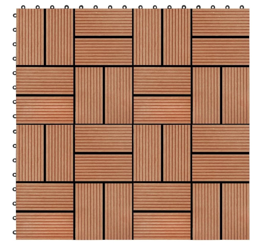 Teppichboden Terrassenfliesen 11 Stück WPC 30 x 30 cm 1 qm Teakholzfarbe, vidaXL von vidaXL