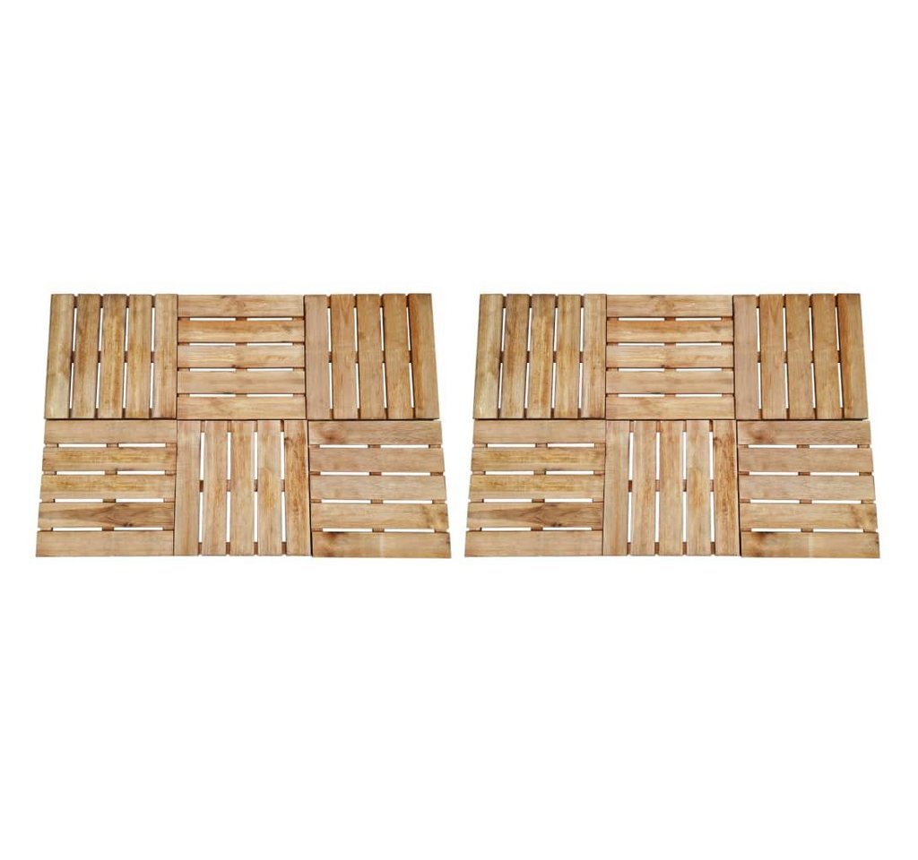 Teppichboden Terrassenfliesen 12 Stk. 50×50 cm Holz Braun, vidaXL, Höhe: 3.2 mm von vidaXL