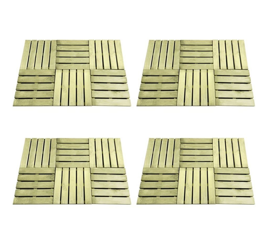 Teppichboden Terrassenfliesen 24 Stk. 50×50 cm Grün Holz, vidaXL, Höhe: 3.2 mm von vidaXL