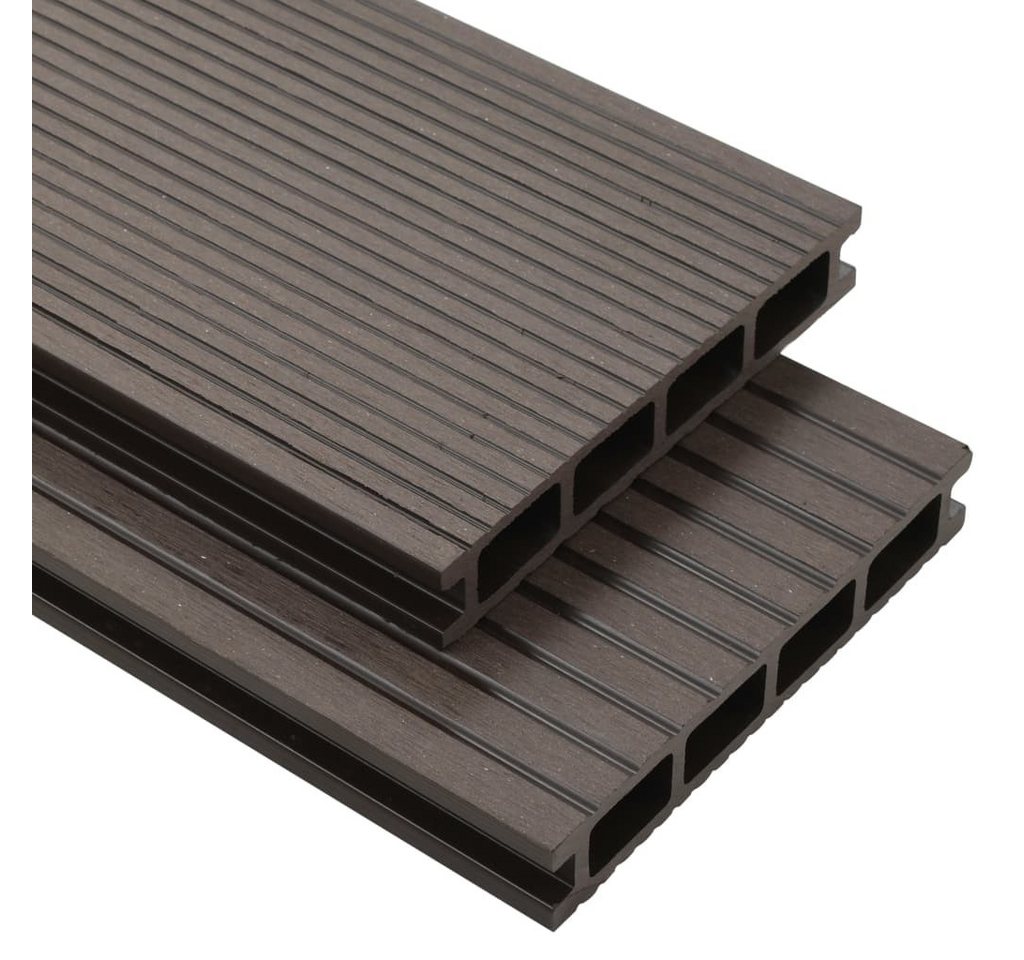 vidaXL Teppichboden WPC Hohlkammer Terrassendielen mit Zubehör 30m² 4m Dunkelbraun, Höhe: 2.5 mm vidaXL Teppichboden WPC Hohlkammer Terrassendielen mit Zubehör 30m² 4m Dunkelbraun, Höhe: 2.5 mm von vidaXL