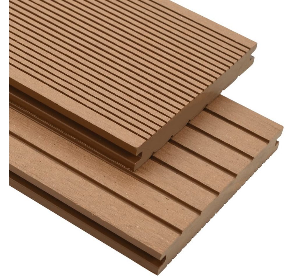 Teppichboden WPC Massive Terrassendielen mit Zubehör 10 m² 4 m Teak, vidaXL, Höhe: 2 mm von vidaXL