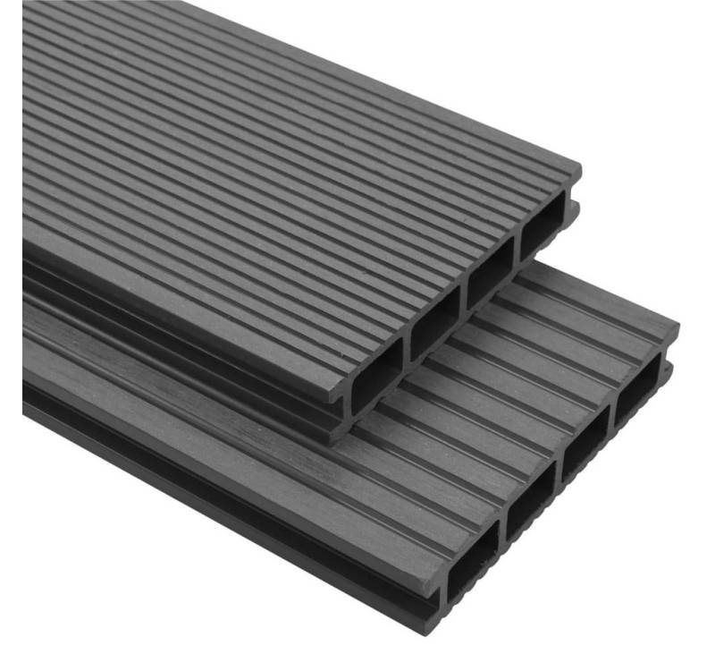 vidaXL Teppichboden WPC Terrassendielen mit Zubehör 15 m² 4 m Grau, Höhe: 2.5 mm von vidaXL