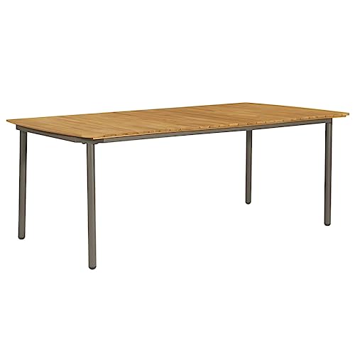 Tuintafel 200x100x72 cm massief acaciahout en staal von vidaXL