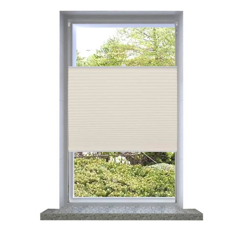 Verdunklungsrollo, vidaXL, Plissee Faltrollo Rollo Plisseerollo 100x125cm Creme von vidaXL