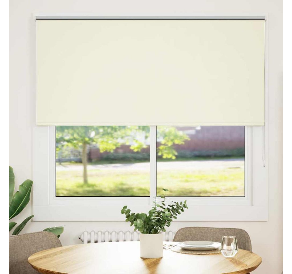 Verdunklungsrollo, vidaXL, Verdunkelungsrollo Cremeweiß 150x130cm Stoffbreite 146,6cm von vidaXL