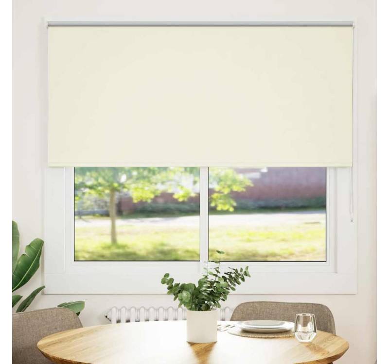 Verdunklungsrollo, vidaXL, Verdunkelungsrollo Cremeweiß 150x130cm Stoffbreite 146,6cm von vidaXL