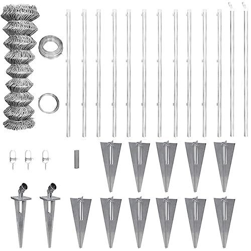 Verzinkter Maschendrahtzaun mit Bodenanker 25 x 1 m von vidaXL
