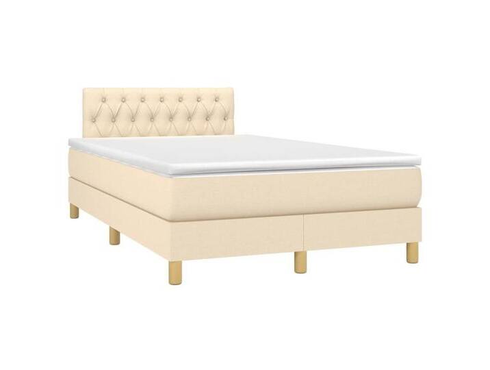 Vidaxl vidaXL Bett Boxspringbett mit Matratze & LED Creme 120x190 cm Stoff von vidaXL