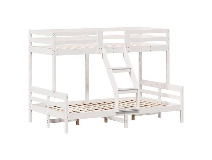 Vidaxl vidaXL Bett Etagenbett 80x200/120x200 cm Weiß Massivholz Kiefer, weiß, Weiß von vidaXL