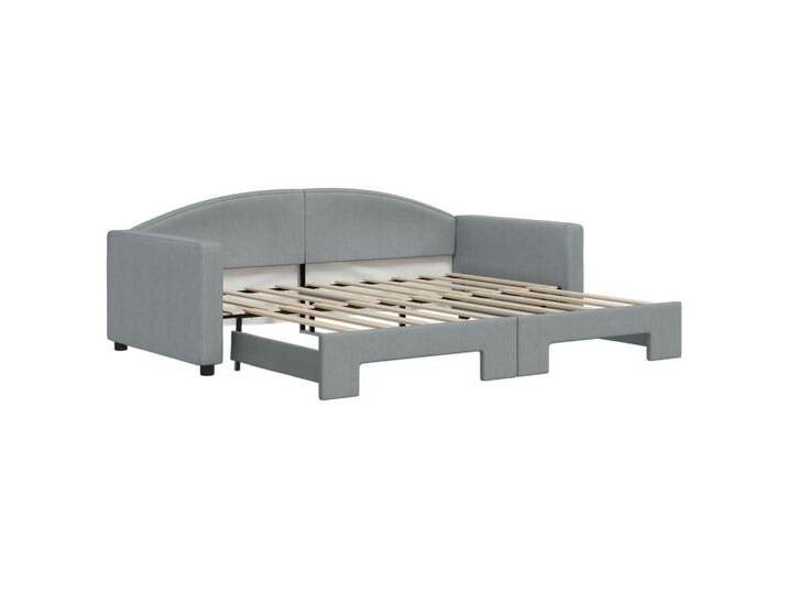 Vidaxl vidaXL Bett Tagesbett Ausziehbar Hellgrau 90x190 cm Stoff, grau, mit Bettkasten, Hellgrau Vidaxl vidaXL Bett Tagesbett Ausziehbar Hellgrau 90x190 cm Stoff, grau, mit Bettkasten, Hellgrau von vidaXL