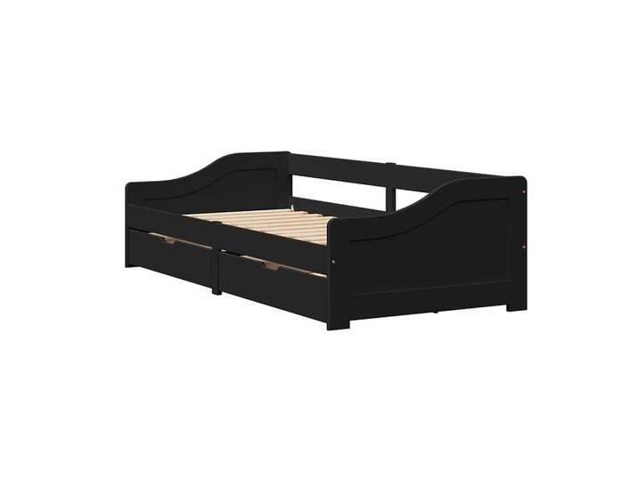 Vidaxl vidaXL Bett Tagesbett mit 2 Schubladen ohne Matratze IRUN Schwarz 90x200cm, schwarz, Schwarz von vidaXL