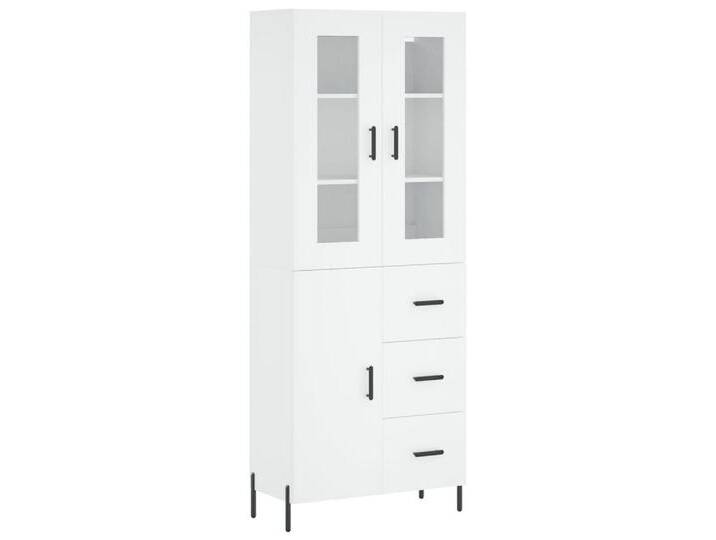 Vidaxl vidaXL Highboard Highboard Weiß 69,5x34x180 cm Holzwerkstoff (1 St), weiß, 1 Tür 3 Schubladen, Weiß von vidaXL