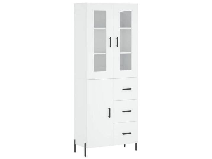 Vidaxl vidaXL Highboard Highboard Weiß 69,5x34x180 cm Holzwerkstoff (1 St), weiß, 1 Tür 3 Schubladen, Weiß von vidaXL