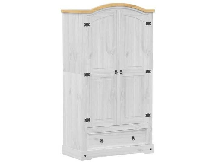 Vidaxl vidaXL Kleiderschrank Kleiderschrank Corona Weiß 102x52x186 cm Massivholz Kiefer (1-St), weiß, Weiß von vidaXL