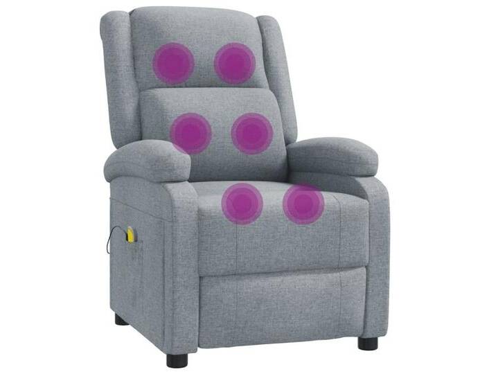 Vidaxl vidaXL Massagesessel Massagesessel Hellgrau Stoff (1-St), grau, Hellgrau von vidaXL