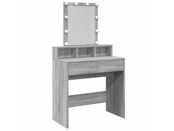Vidaxl vidaXL Schminktisch Schminktisch mit LED-Beleuchtung Grau Sonoma 80x41x144,5 cm (1-St), grau von vidaXL