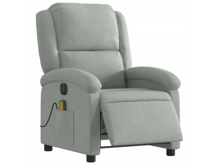 Vidaxl vidaXL Sessel Massagesessel Elektrisch Hellgrau Samt (1-St), grau von vidaXL