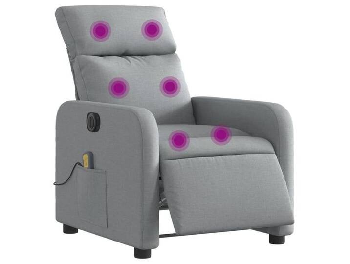 Vidaxl vidaXL Sessel Massagesessel Elektrisch Hellgrau Stoff (1-St), grau von vidaXL