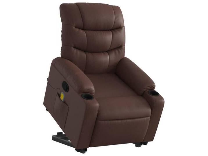 Vidaxl vidaXL Sessel Massagesessel mit Aufstehhilfe Braun Kunstleder (1-St), braun von vidaXL