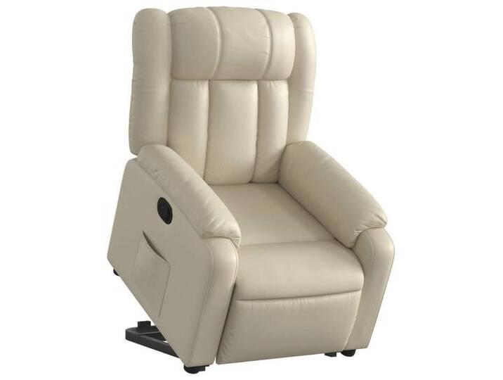 Vidaxl vidaXL Sessel Relaxsessel mit Aufstehhilfe Creme Kunstleder (1-St) von vidaXL