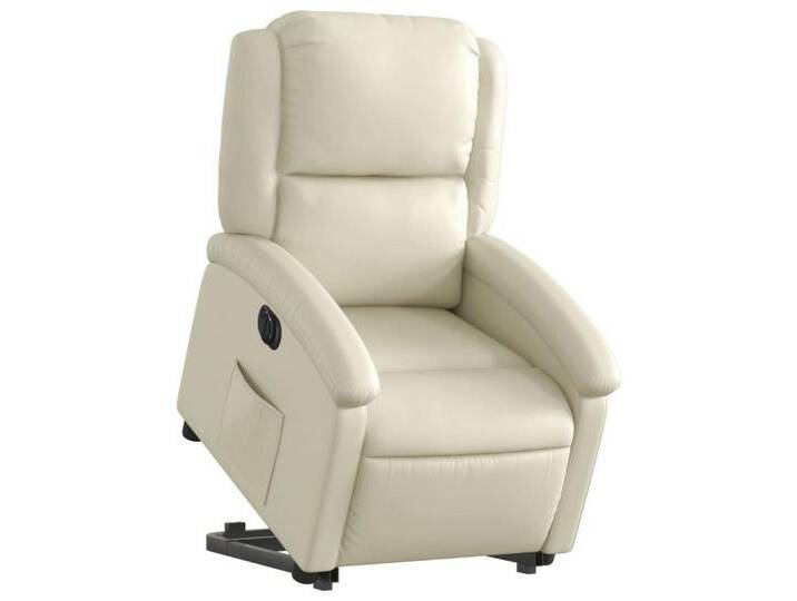 Vidaxl vidaXL Sessel Relaxsessel mit Aufstehhilfe Elektrisch Creme Kunstleder (1-St) von vidaXL