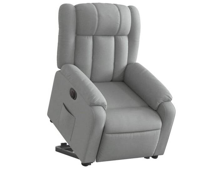 Vidaxl vidaXL Sessel Relaxsessel mit Aufstehhilfe Elektrisch Hellgrau Stoff (1-St), grau von vidaXL