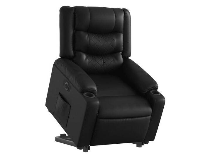 Vidaxl vidaXL Sessel Relaxsessel mit Aufstehhilfe Elektrisch Schwarz Kunstleder (1-St), schwarz von vidaXL