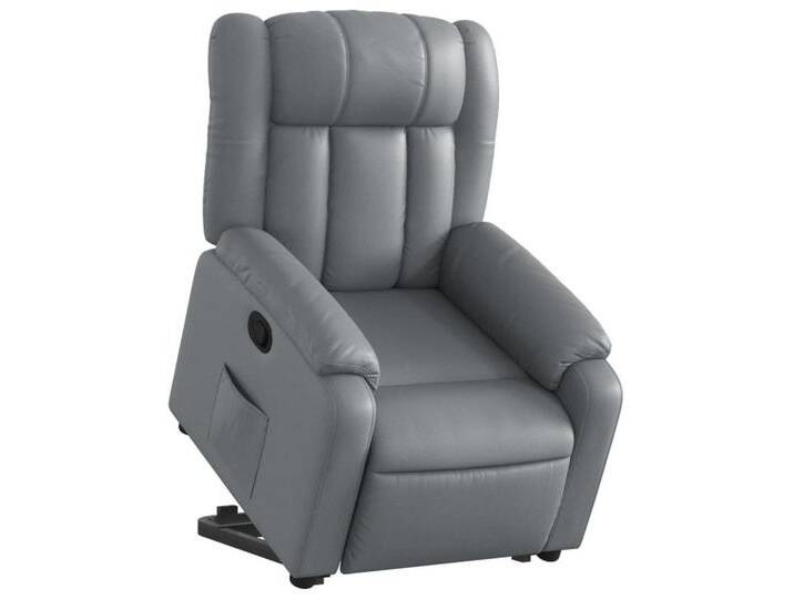 Vidaxl vidaXL Sessel Relaxsessel mit Aufstehhilfe Grau Kunstleder (1-St), grau von vidaXL