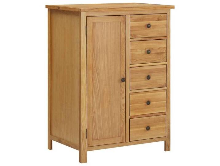 Vidaxl vidaXL Sideboard Kleiderschrank 76 x 52 x 105 cm Eiche Massivholz (1 St), braun, Oak Wood, Braun von vidaXL