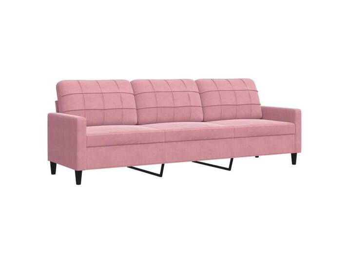 Vidaxl vidaXL Sofa 3-Sitzer-Sofa Rosa 210 cm Samt, rosa von vidaXL