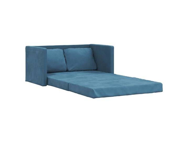 Vidaxl vidaXL Sofa Bodensofa mit Schlaffunktion Blau 122x204x55 cm Samt, blau von vidaXL
