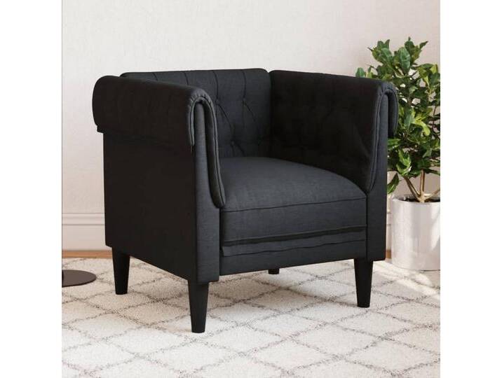 Vidaxl vidaXL Sofa Chesterfield-Sessel Schwarz Stoff, schwarz von vidaXL