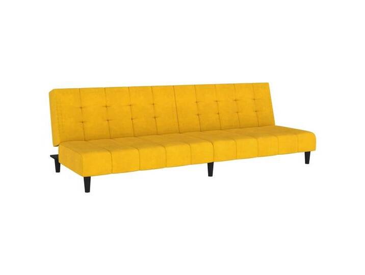 Vidaxl vidaXL Sofa Schlafsofa 2-Sitzer Gelb Samt, gelb von vidaXL
