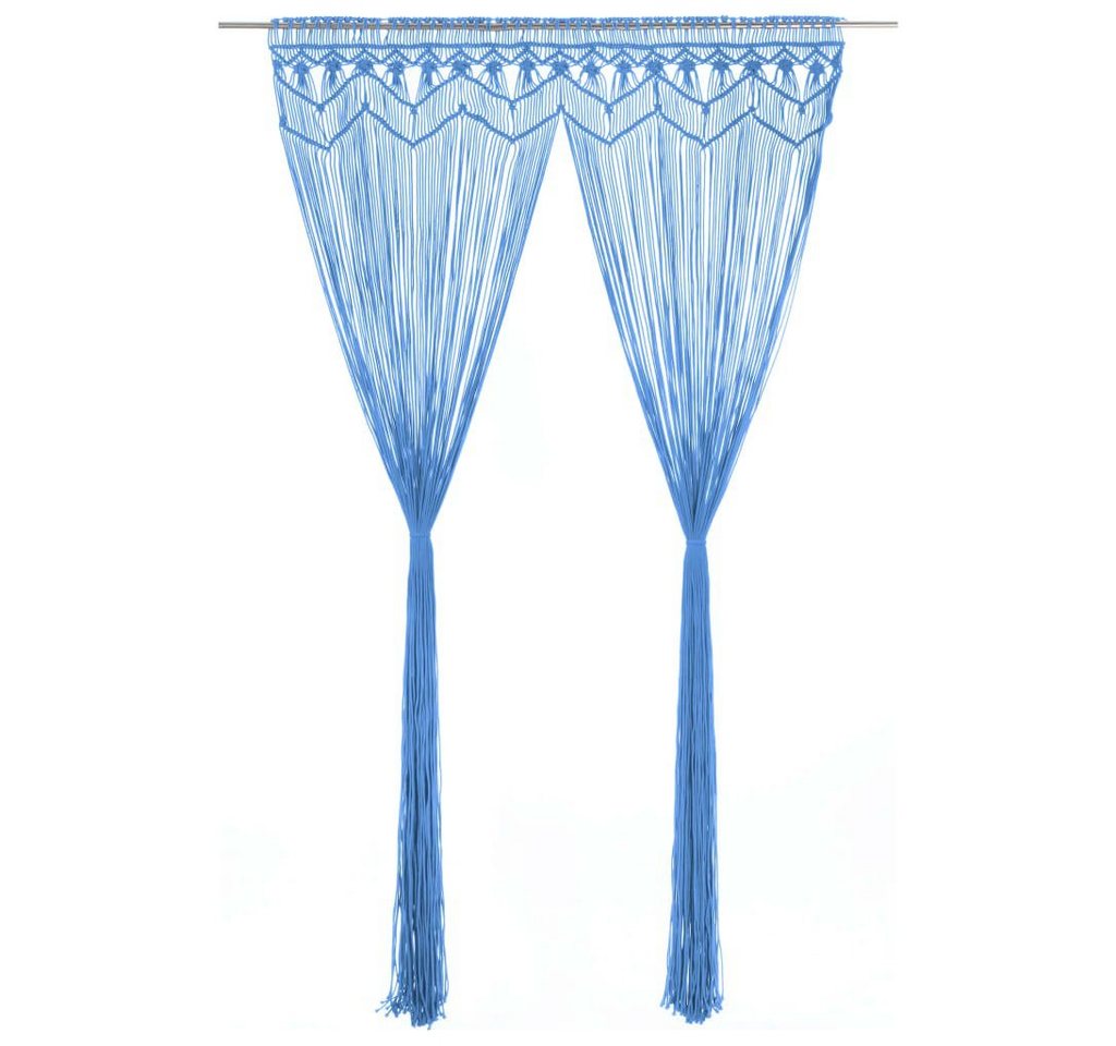 Vorhang Makramee Vorhang Blau 140x240 cm Baumwolle, vidaXL, (1 St) von vidaXL