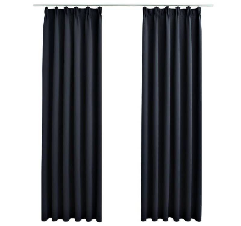 vidaXL Vorhang Verdunkelungsvorhänge mit Haken 2 Stk. Anthrazit 140x225cm (1 St) von vidaXL