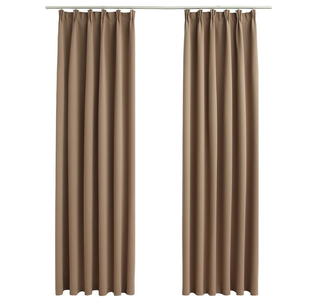 Vorhang Verdunkelungsvorhänge mit Haken 2 Stk. Taupe 140x175cm, vidaXL, (1 St) von vidaXL