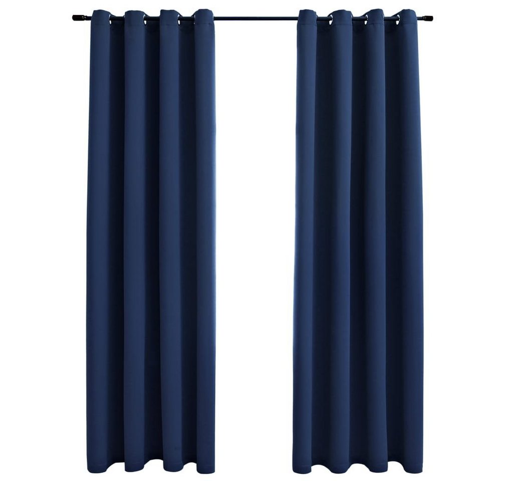 Vorhang Verdunkelungsvorhänge mit Metallösen 2 Stk. Blau 140x175 cm, vidaXL, (1 St) von vidaXL