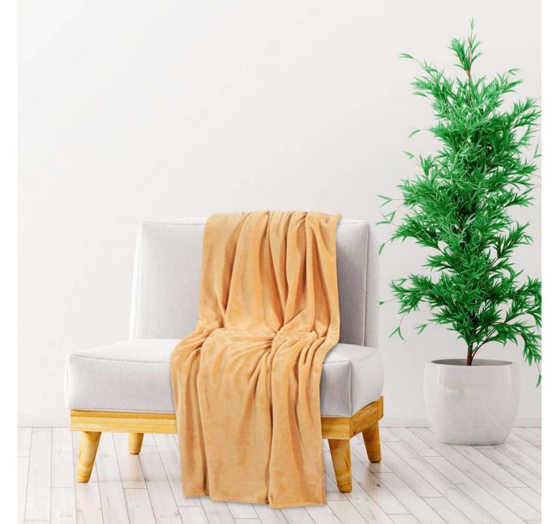 Wohndecke Decke Gelb 150x200 cm Polyester, vidaXL von vidaXL