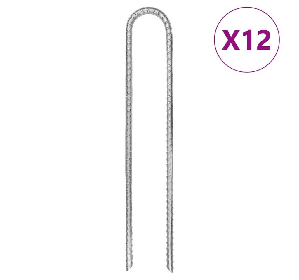 vidaXL Zeltteppiche Zeltheringe 12 Stk. U-Form 30 cm Ø7 mm Verzinkter Stahl von vidaXL