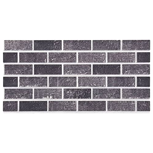 vidaXL 10x 3D Wandpaneel Wasserdicht Tapete Wandpaneele Wandtattoo Paneele Wanddeko Wandverblender Wandverkleidung Schwarz Grau Backstein-Optik EPS von vidaXL