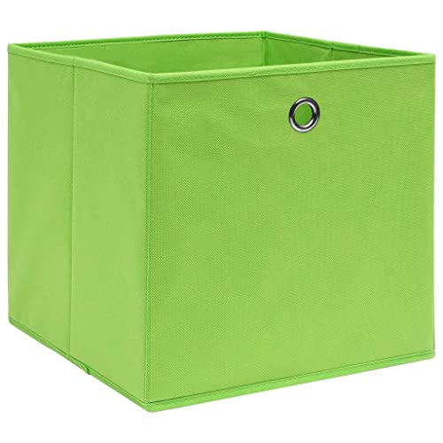vidaXL 10x Aufbewahrungsbox Zusammenklappbar Spielkiste Regalkorb Faltkiste Korb Kinderbox Box Kiste Faltbox Vliesstoff 28x28x28cm Grün von vidaXL