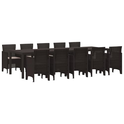 vidaXL 11-teiliges Garten Essplatz Set mit Kissen Braun Poly-Rattan, Gartentisch Braun 150x100x73 cm Poly-Rattan vidaXL 11-teiliges Garten Essplatz Set mit Kissen Braun Poly-Rattan, Gartentisch Braun 150x100x73 cm Poly-Rattan von vidaXL