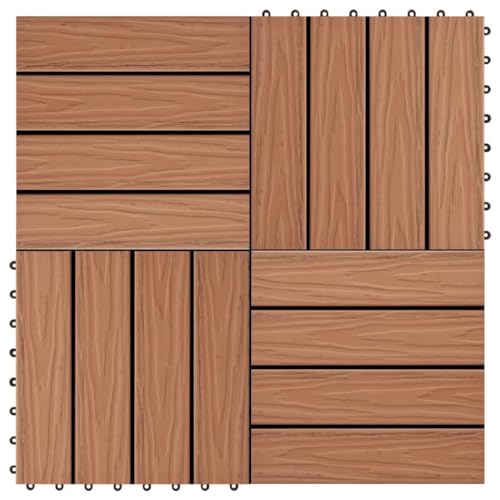 vidaXL 11x Terrassenfliesen WPC 30x30cm 1qm Hellbraun Fliese Holzfliesen von vidaXL