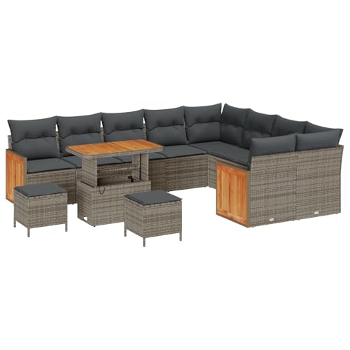 vidaXL Großes Ecksofa Set mit Kissen in Grau | UV-beständiges Poly-Rattan 5-Sitzer Modernes Outdoor-Sitzmöbel inkl. Couchtisch - perfekt für Gärten, Terrassen und Balkone. vidaXL Großes Ecksofa Set mit Kissen in Grau | UV-beständiges Poly-Rattan 5-Sitzer Modernes Outdoor-Sitzmöbel inkl. Couchtisch - perfekt für Gärten, Terrassen und Balkone. von vidaXL