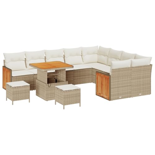 vidaXL Großes Ecksofa-Set mit Kissen | UV-beständiger, natürlicher Rattan, modernes 6-Sitzer Outdoor-Sitzmöbel inkl. Couchtisch, perfekt für Gärten, Terrassen und Balkone. vidaXL Großes Ecksofa-Set mit Kissen | UV-beständiger, natürlicher Rattan, modernes 6-Sitzer Outdoor-Sitzmöbel inkl. Couchtisch, perfekt für Gärten, Terrassen und Balkone. von vidaXL