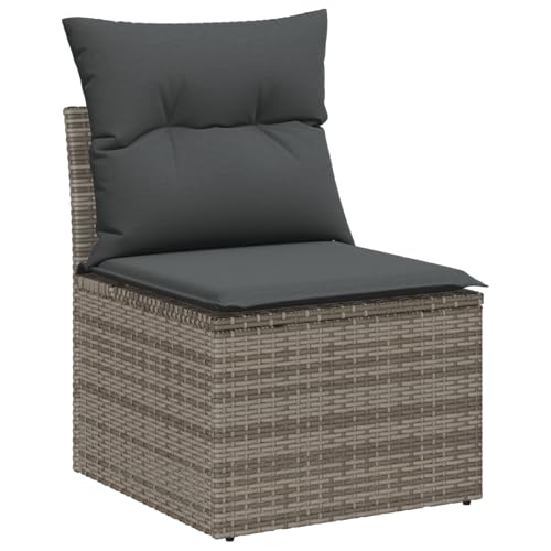 vidaXL Großes graues Ecksofa-Set mit Kissen | UV-beständiges Poly-Rattan für 5 Personen, modernes Outdoor-Sofa, inklusive Kaffeetisch, perfekt für Gärten, Terrassen und Balkone. vidaXL Großes graues Ecksofa-Set mit Kissen | UV-beständiges Poly-Rattan für 5 Personen, modernes Outdoor-Sofa, inklusive Kaffeetisch, perfekt für Gärten, Terrassen und Balkone. von vidaXL