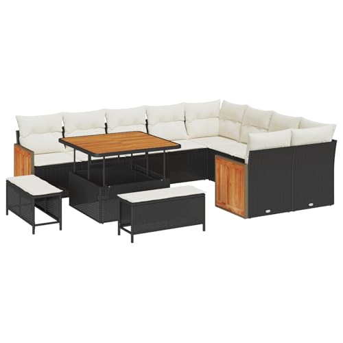 vidaXL Großes Ecksofa-Set mit Kissen | UV-beständiger Poly-Rattan und Akazie, modernes 5-Sitzer Outdoor-Sofa, inklusive verstellbarem Couchtisch, perfekt für Gärten, Terrassen und Balkone. vidaXL Großes Ecksofa-Set mit Kissen | UV-beständiger Poly-Rattan und Akazie, modernes 5-Sitzer Outdoor-Sofa, inklusive verstellbarem Couchtisch, perfekt für Gärten, Terrassen und Balkone. von vidaXL
