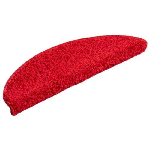 vidaXL 15x Stufenmatte Halbrund rutschfest Stufenmatten Treppenmatten Treppenteppich Stufenschoner Treppenschoner Treppenschutz Matte Rot 56x17x3cm von vidaXL